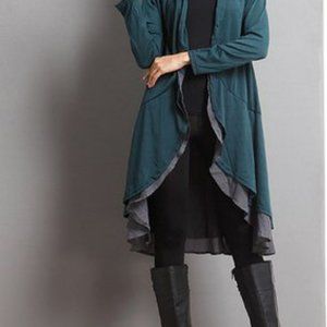 Reborn Collection Emerald Open Drape Cardigan